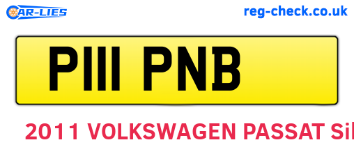 P111PNB are the vehicle registration plates.