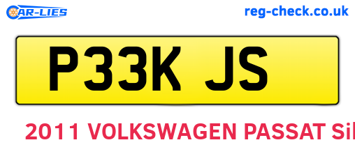 P33KJS are the vehicle registration plates.