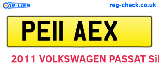 PE11AEX are the vehicle registration plates.