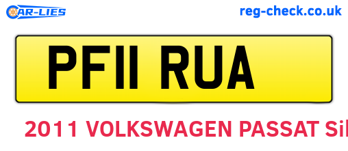 PF11RUA are the vehicle registration plates.