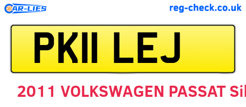 PK11LEJ are the vehicle registration plates.