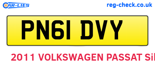 PN61DVY are the vehicle registration plates.