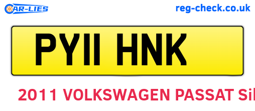 PY11HNK are the vehicle registration plates.