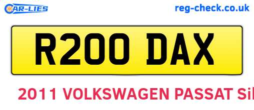 R200DAX are the vehicle registration plates.