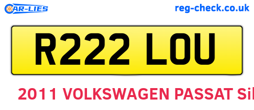 R222LOU are the vehicle registration plates.
