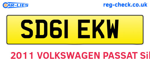 SD61EKW are the vehicle registration plates.