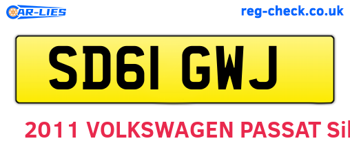 SD61GWJ are the vehicle registration plates.