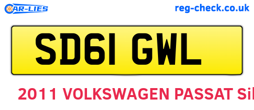 SD61GWL are the vehicle registration plates.