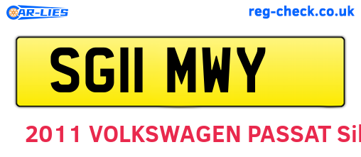 SG11MWY are the vehicle registration plates.