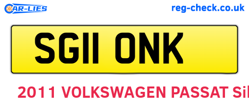 SG11ONK are the vehicle registration plates.