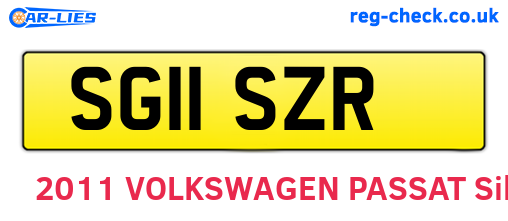 SG11SZR are the vehicle registration plates.