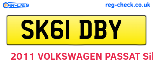 SK61DBY are the vehicle registration plates.
