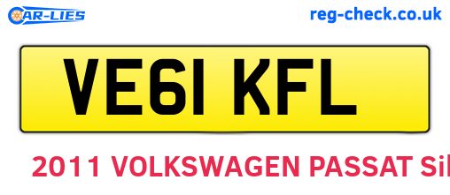 VE61KFL are the vehicle registration plates.