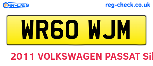 WR60WJM are the vehicle registration plates.