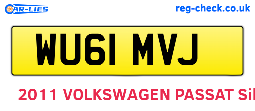 WU61MVJ are the vehicle registration plates.