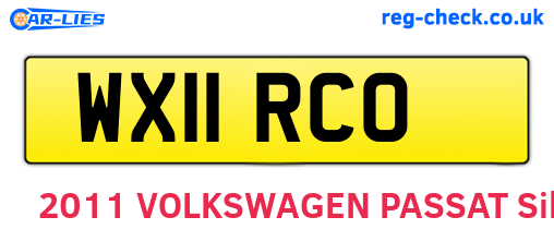 WX11RCO are the vehicle registration plates.