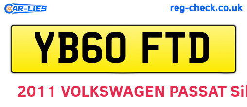 YB60FTD are the vehicle registration plates.