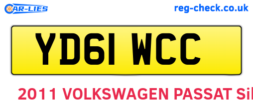 YD61WCC are the vehicle registration plates.