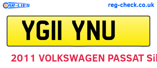 YG11YNU are the vehicle registration plates.