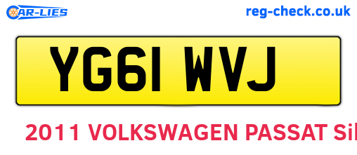 YG61WVJ are the vehicle registration plates.
