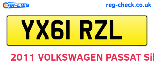 YX61RZL are the vehicle registration plates.