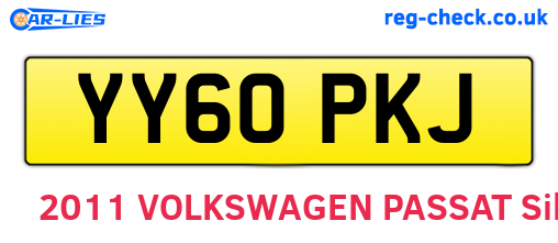 YY60PKJ are the vehicle registration plates.