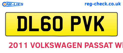 DL60PVK are the vehicle registration plates.