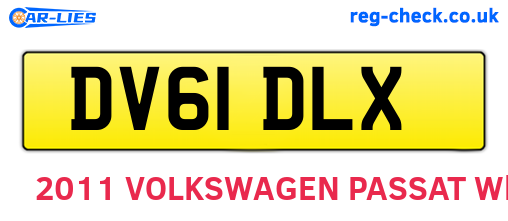 DV61DLX are the vehicle registration plates.