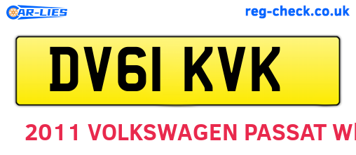 DV61KVK are the vehicle registration plates.
