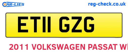 ET11GZG are the vehicle registration plates.