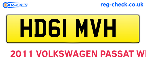 HD61MVH are the vehicle registration plates.