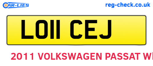 LO11CEJ are the vehicle registration plates.