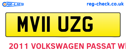 MV11UZG are the vehicle registration plates.
