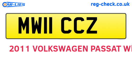 MW11CCZ are the vehicle registration plates.