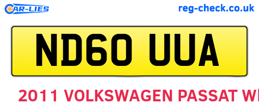 ND60UUA are the vehicle registration plates.