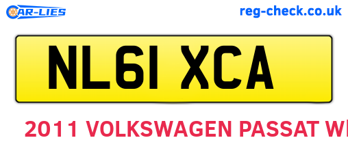 NL61XCA are the vehicle registration plates.