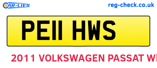 PE11HWS are the vehicle registration plates.