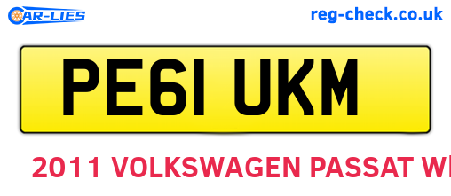 PE61UKM are the vehicle registration plates.