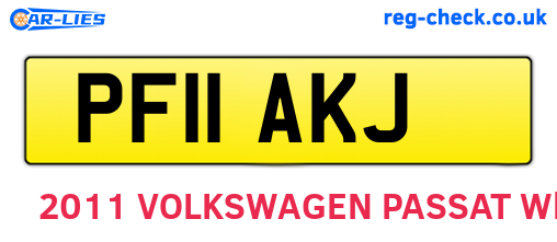 PF11AKJ are the vehicle registration plates.