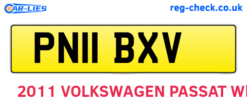 PN11BXV are the vehicle registration plates.