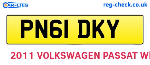 PN61DKY are the vehicle registration plates.