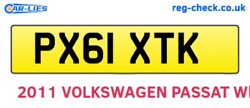 PX61XTK are the vehicle registration plates.