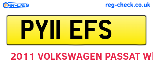 PY11EFS are the vehicle registration plates.
