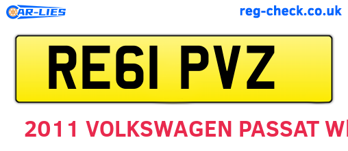 RE61PVZ are the vehicle registration plates.