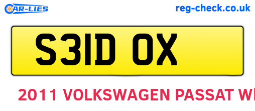 S31DOX are the vehicle registration plates.