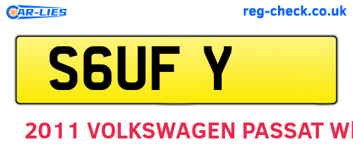 S6UFY are the vehicle registration plates.