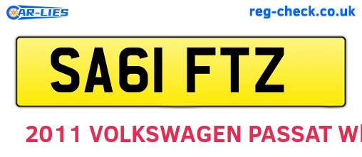 SA61FTZ are the vehicle registration plates.