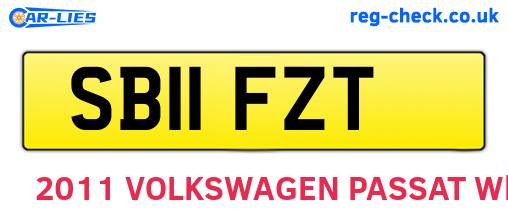 SB11FZT are the vehicle registration plates.