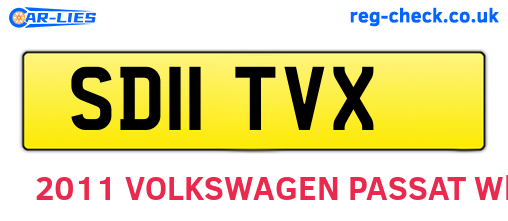 SD11TVX are the vehicle registration plates.