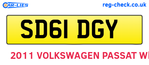 SD61DGY are the vehicle registration plates.